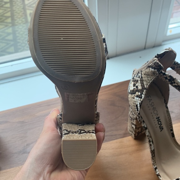 Fashion Nova Snake Print Heels - Picture 2 of 3